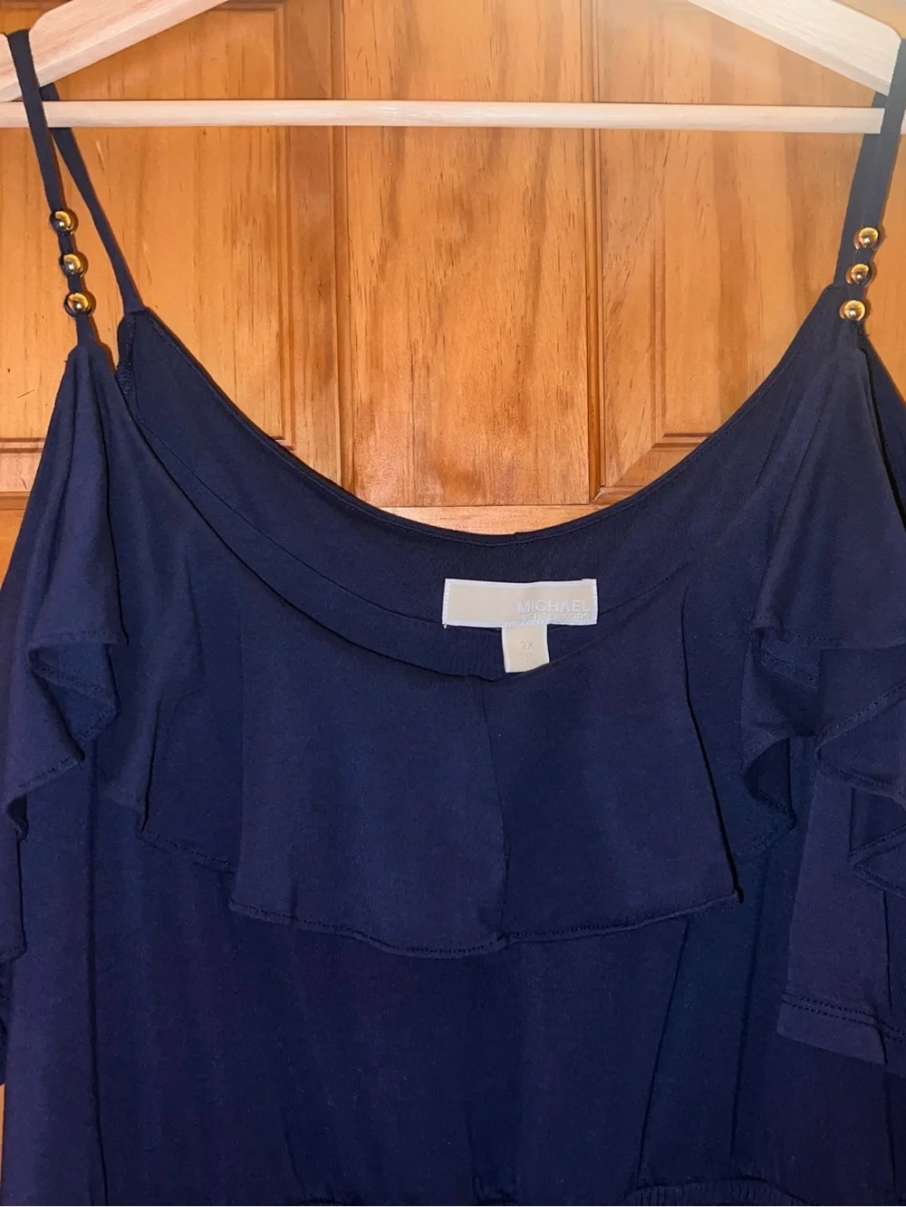 Navy Ruffled Maxi Dress Michael kors